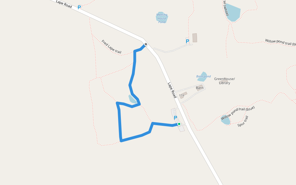 Fred Lape trail (orange) walking route map in Esperance