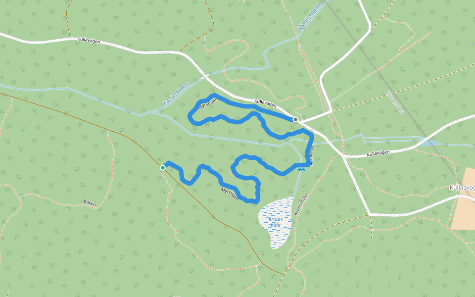 Myrstigen walking route map in Veberöd
