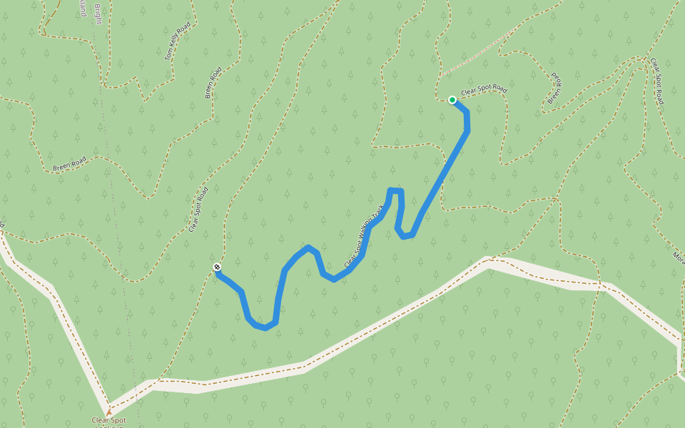 Clear Spot Walking Track walking route map in Bright