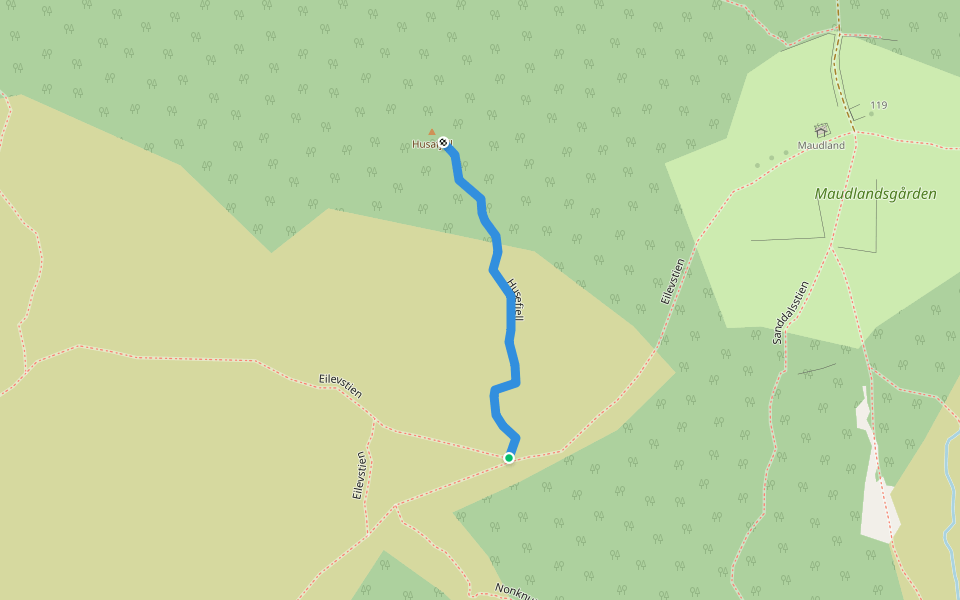 Husefjell walking route map in Riska