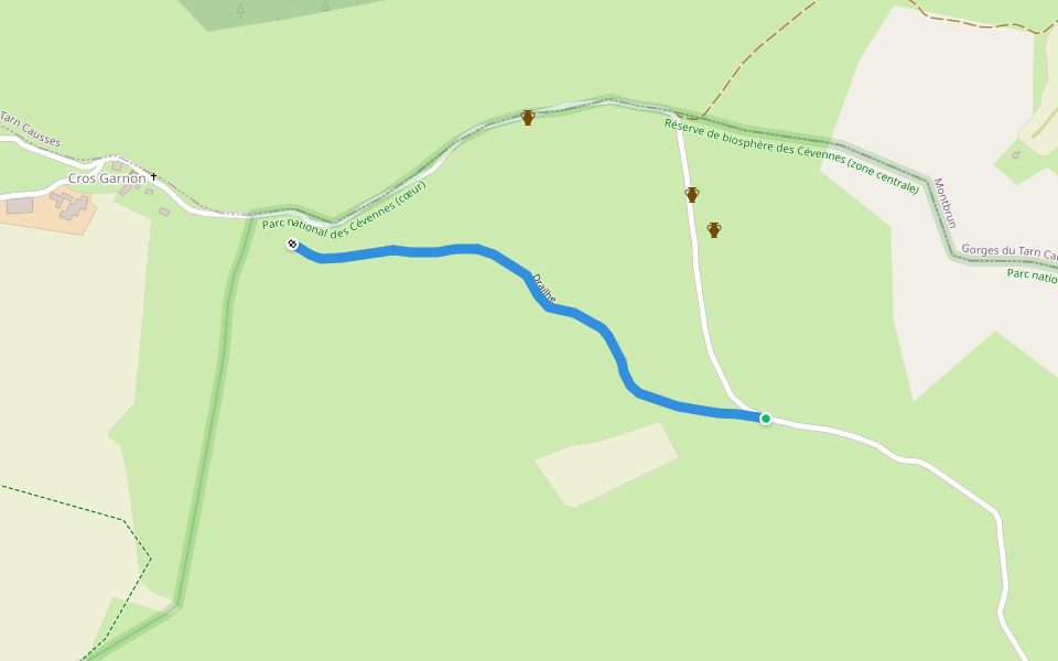 Drailhe walking route map in Vebron