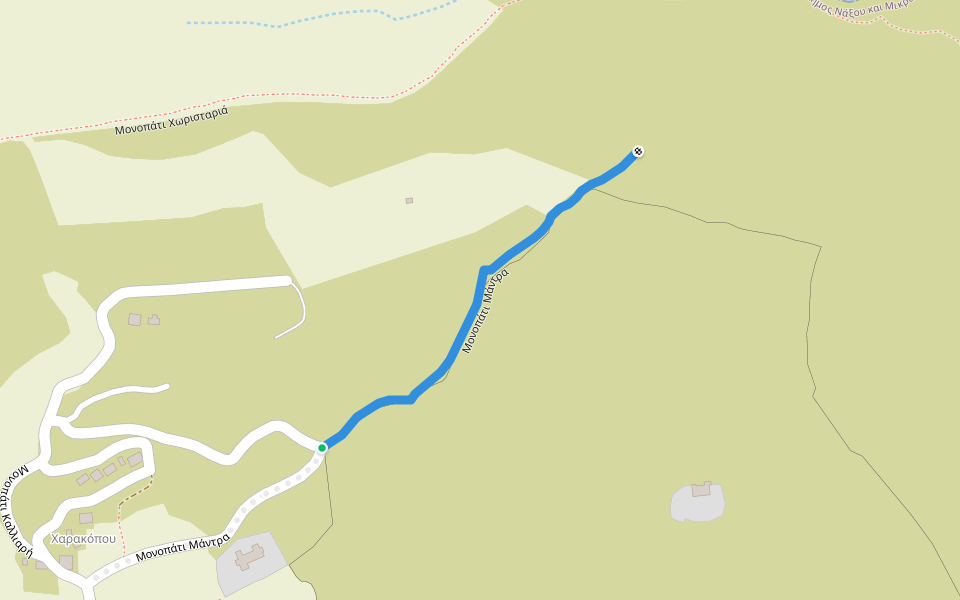 Μονοπάτι Μάντρα walking route map in Koufonisi