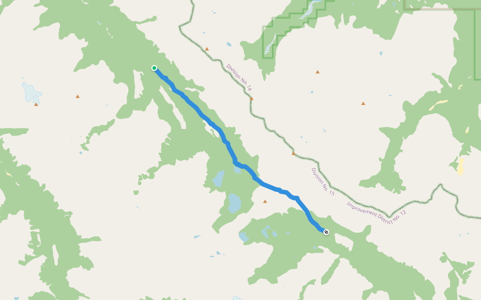 South Boundary trail walking route map in Cadomin