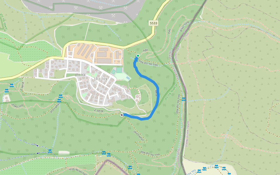 ארתור walking route map in Tzur Natan