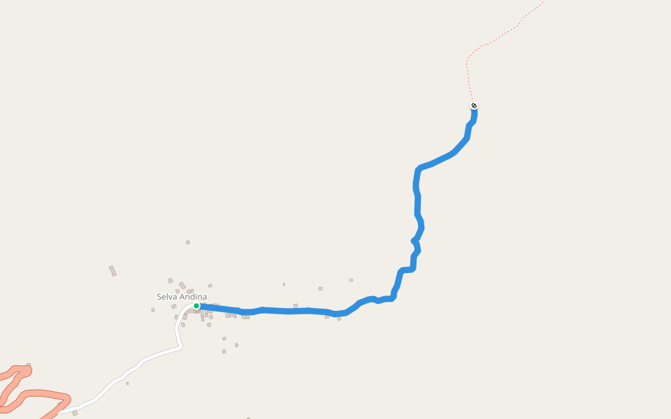 Camino Laguna Negra walking route map in Catacaos