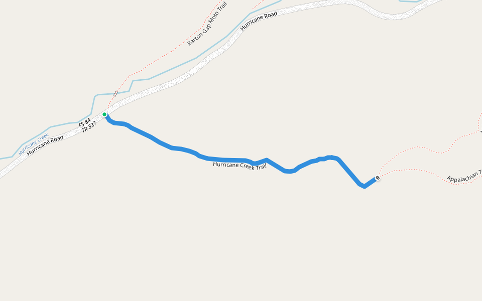 Hurricane Creek Trail walking route map in Chilhowie