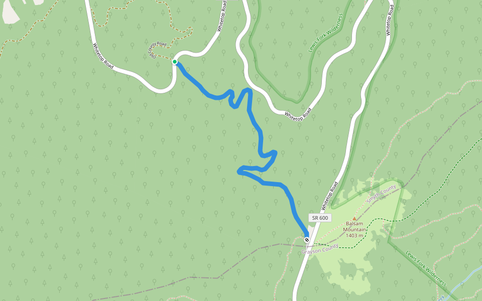 Elk Garden Trail walking route map in Troutdale