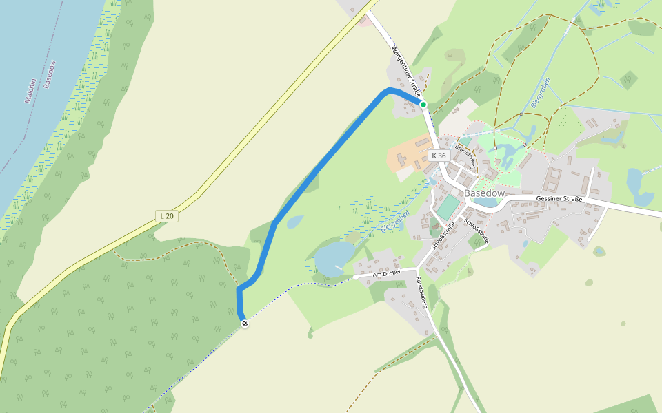 Balkonweg walking route map in Basedow