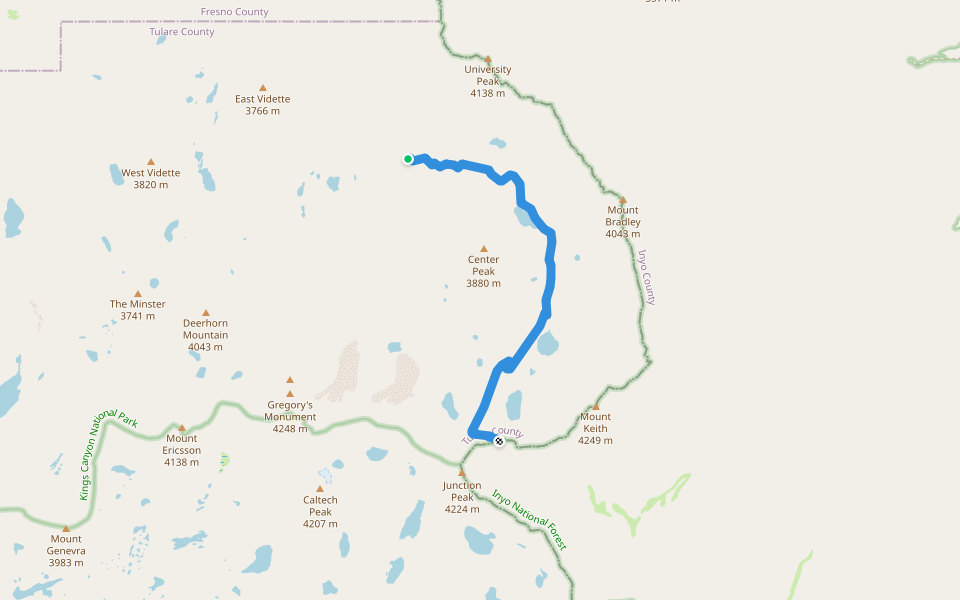 Junction Pass Trail walking route map in Seven Pines