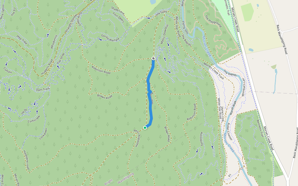 Boogaloo walking route map in Wandiligong