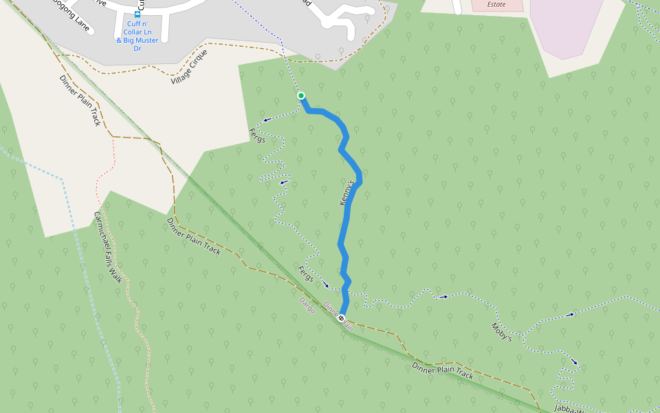 Kenny's walking route map in Dinner Plain