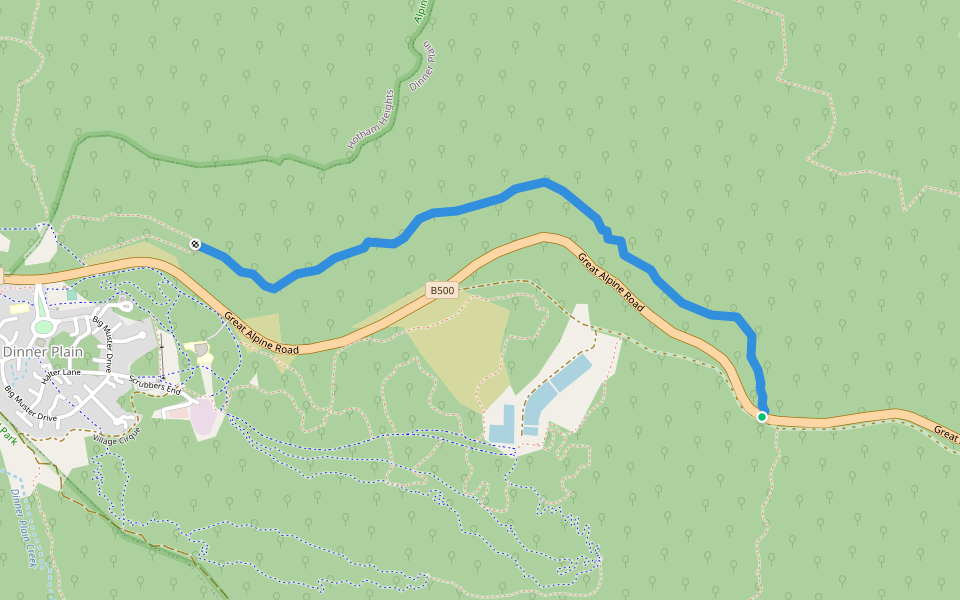 Montane Walking Track (Section 1) walking route map in Dinner Plain