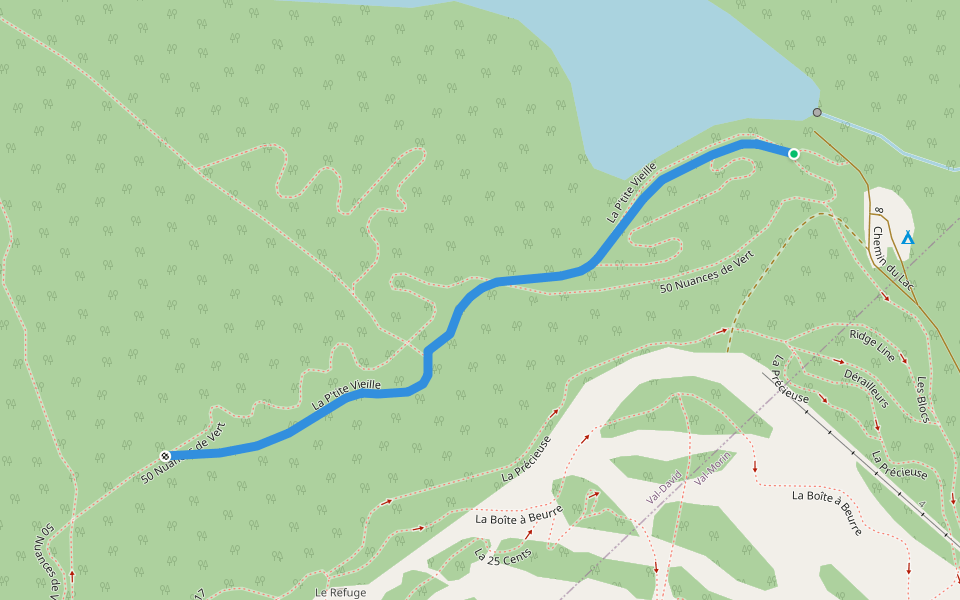 La P'tite Vieille walking route map in Val-David