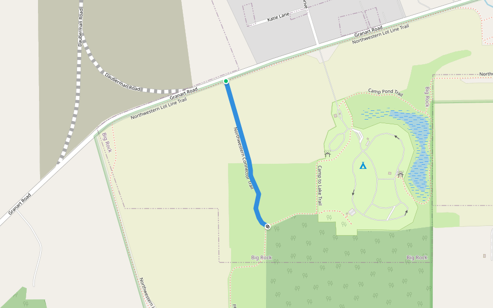 Northwestern Connector Trail walking route map in Big Rock