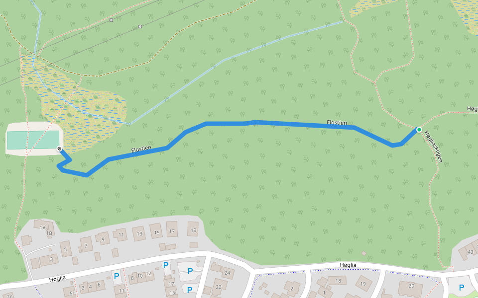 Elgstien walking route map in Bodø