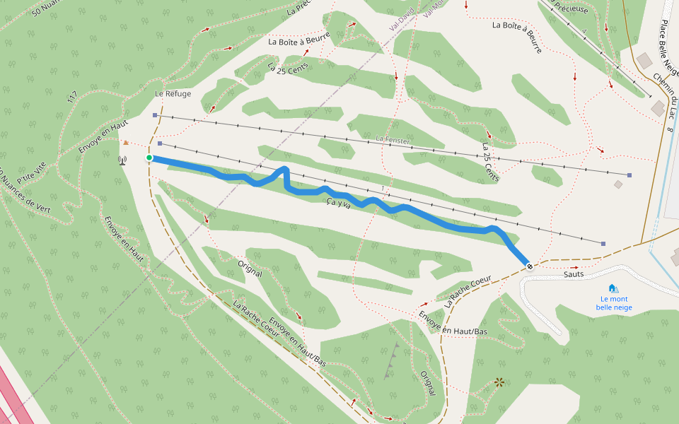 Ça y va walking route map in Val-Morin