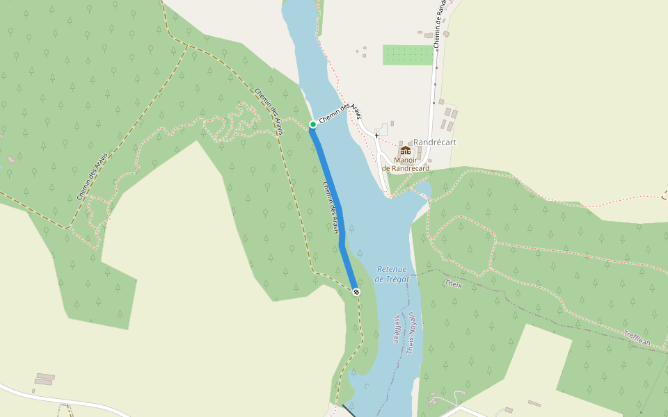 Chemin des Aravis walking route map in Treffléan