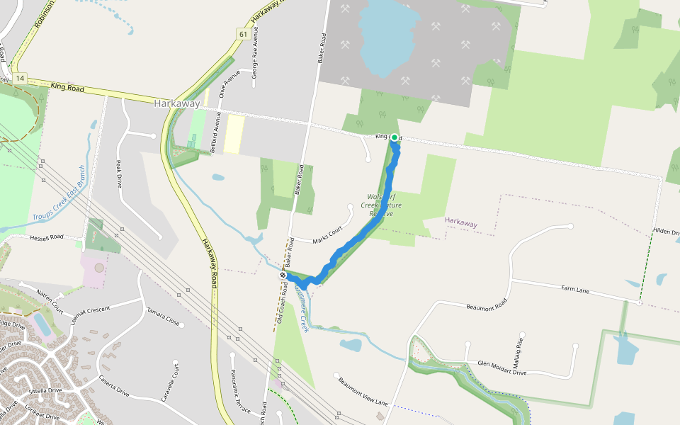 Walsdorf Creek Nature Walk walking route map in Harkaway