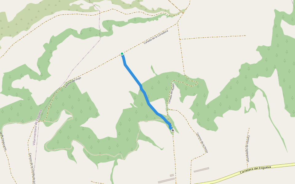 Senda de la Cortadora walking route map in Olmos de Esgueva