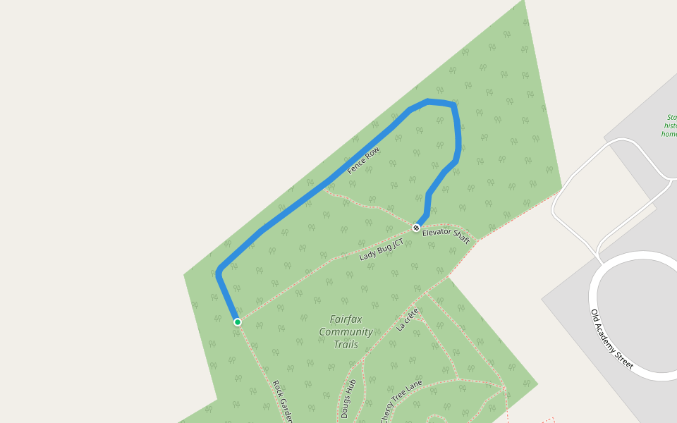 Fence Row walking route map in Fairfax