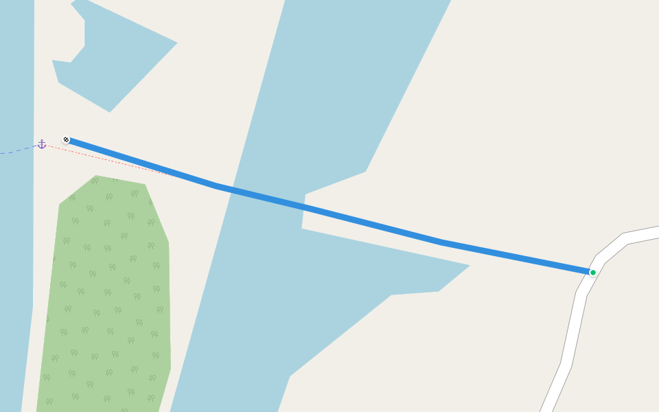 старая ледовая переправа walking route map in Berezhnaya