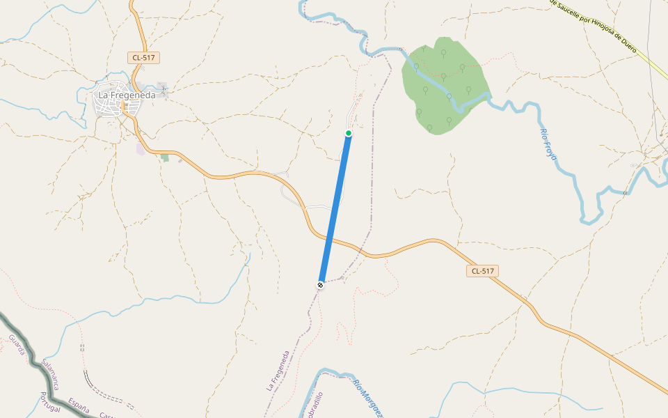Túnel 1 walking route map in Valdenoguera