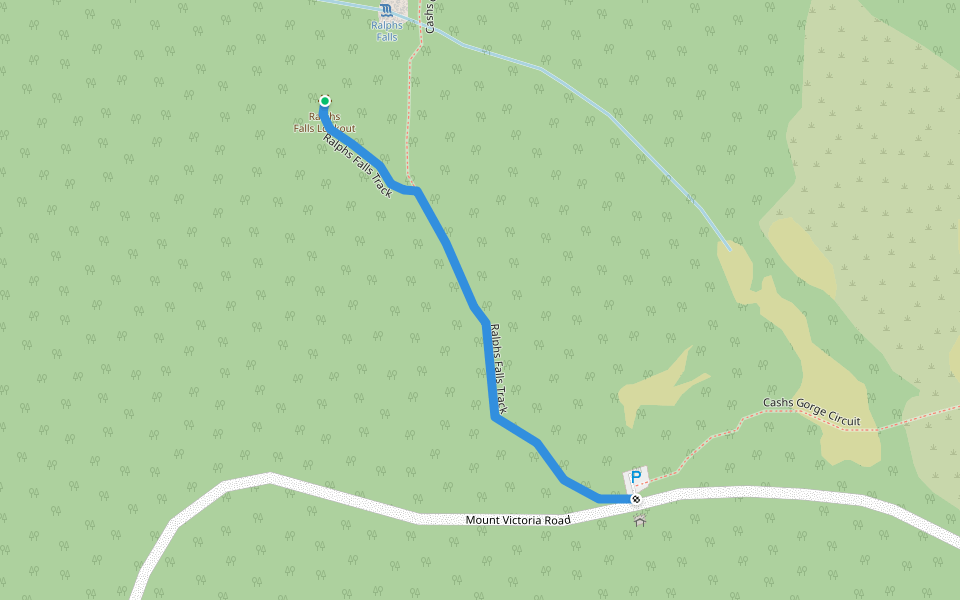 Ralphs Falls Track walking route map in Ringarooma