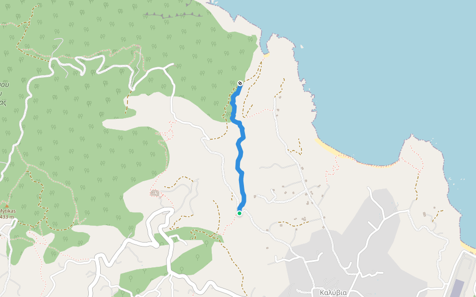 Path along Lehouni River (No 17) walking route map in Skiathos