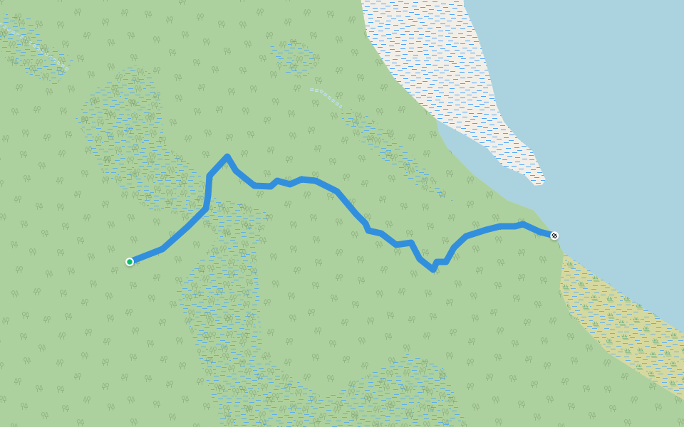 Chemin Trois Petit Lacs walking route map in Nominingue
