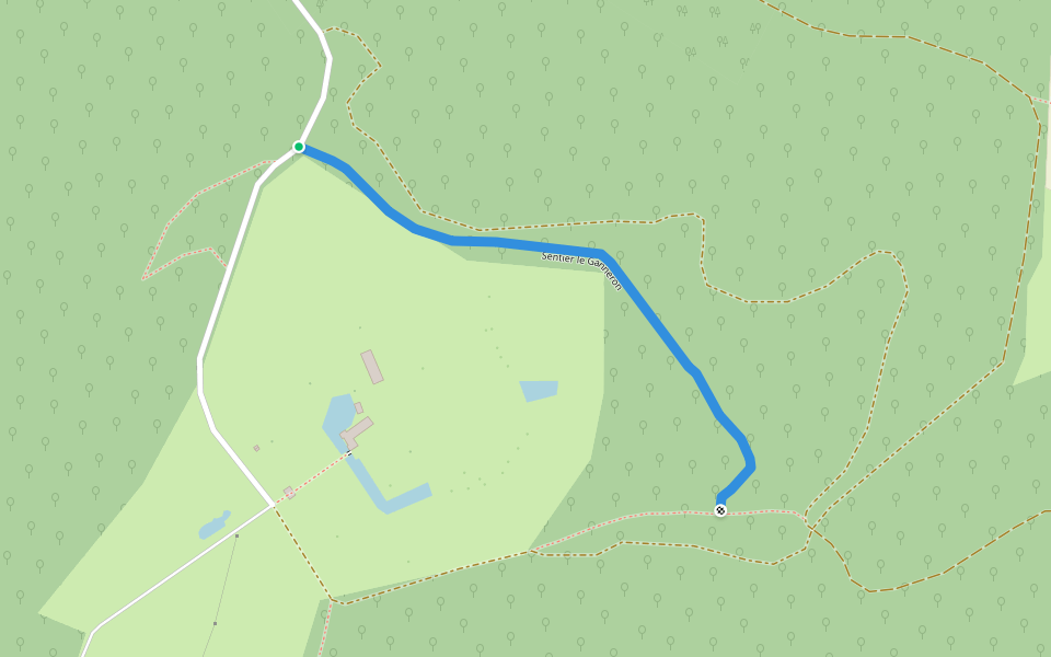 Sentier le Ganneron walking route map in Le Mont-Dieu