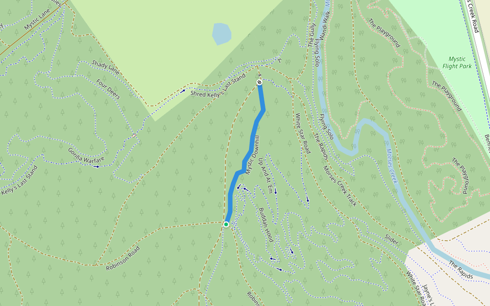 Mystic Downhill walking route map in Bright