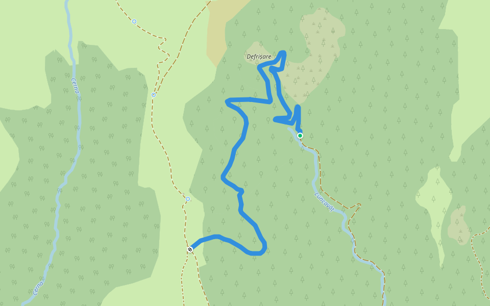 Drum Forestier - Balota - Casarie (4x4) walking route map in Ciungetu