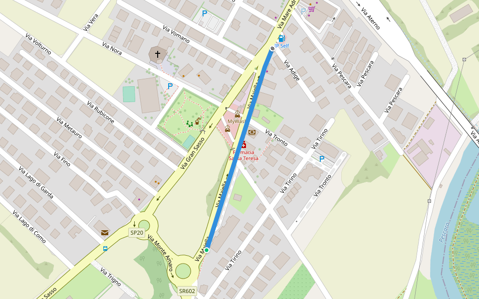 Via Majella walking route map in Santa Teresa