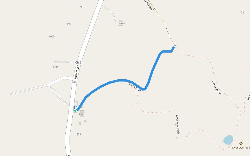 Farm Path walking route map in Coxsackie