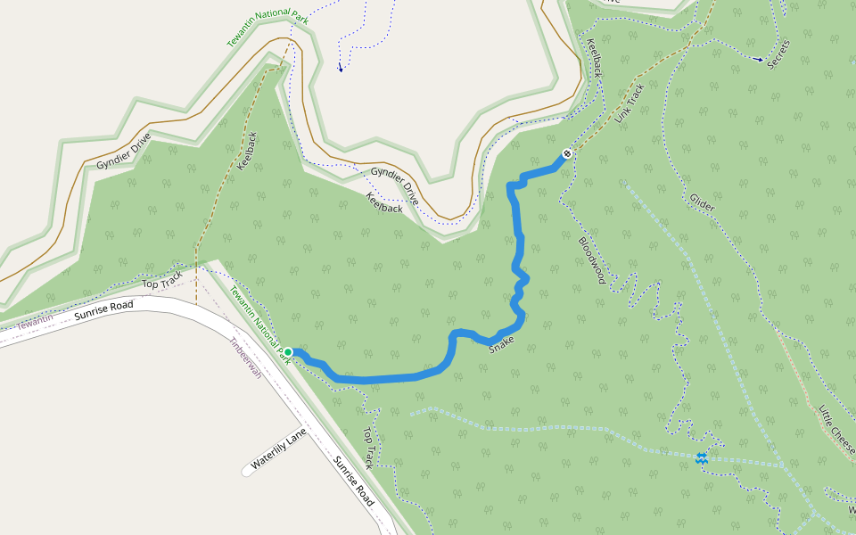 Snake walking route map in Tinbeerwah