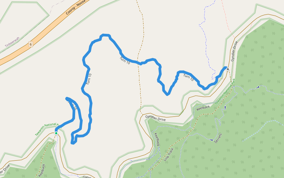 Turn 10 walking route map in Tinbeerwah