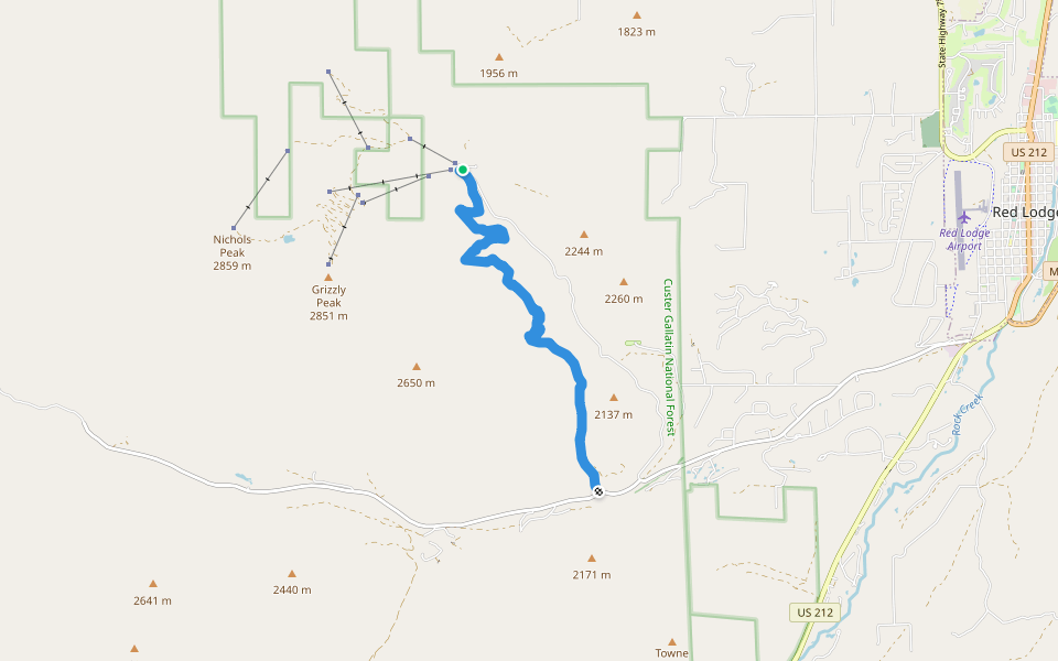 Nichols Creek Trail Hiking Red Lodge, Montana Pacer