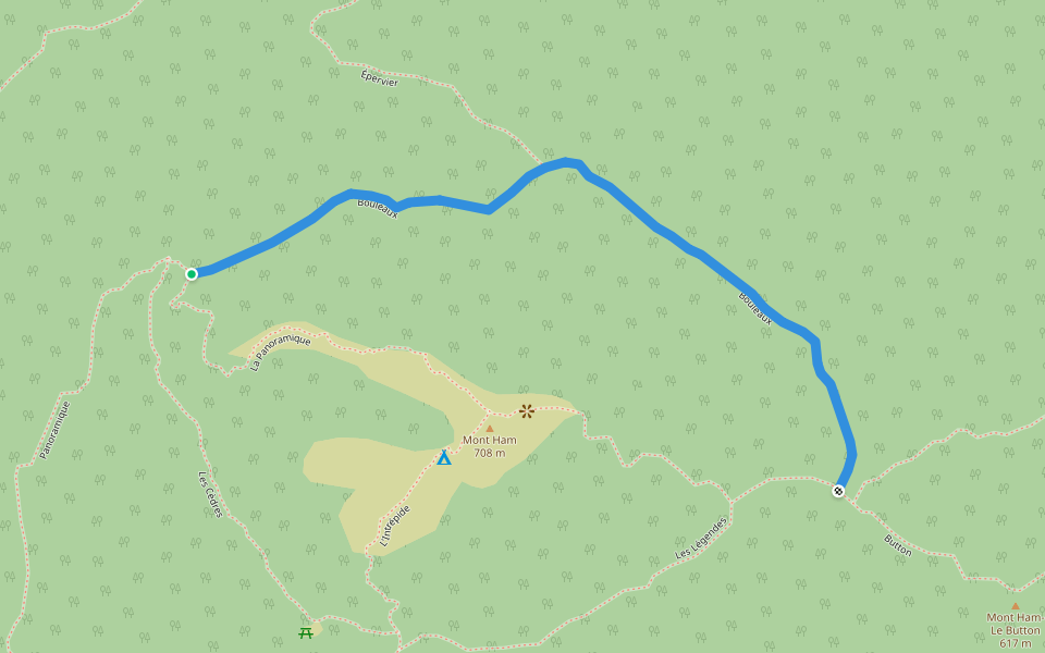 Bouleaux walking route map in Weedon