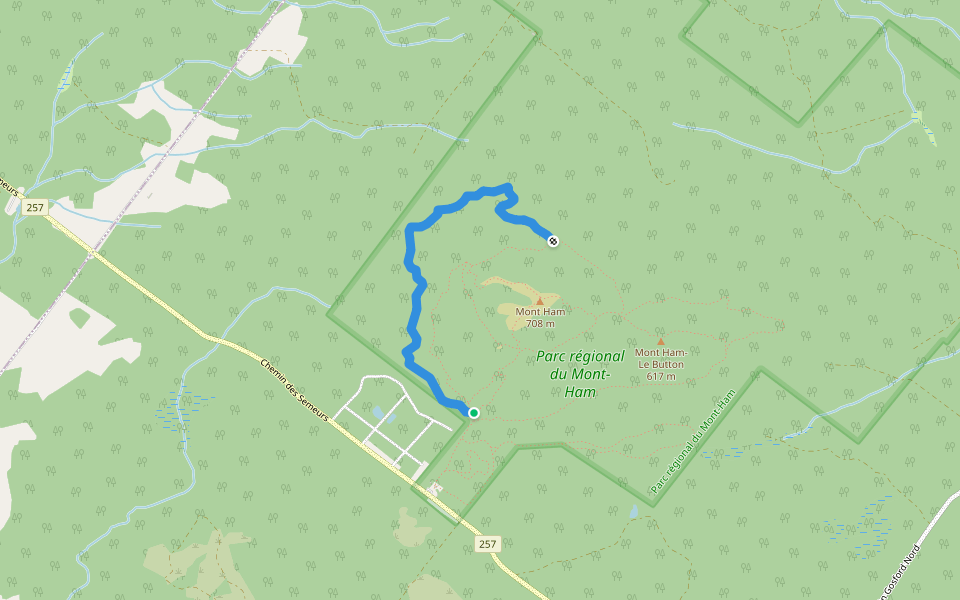 Épervier walking route map in Weedon