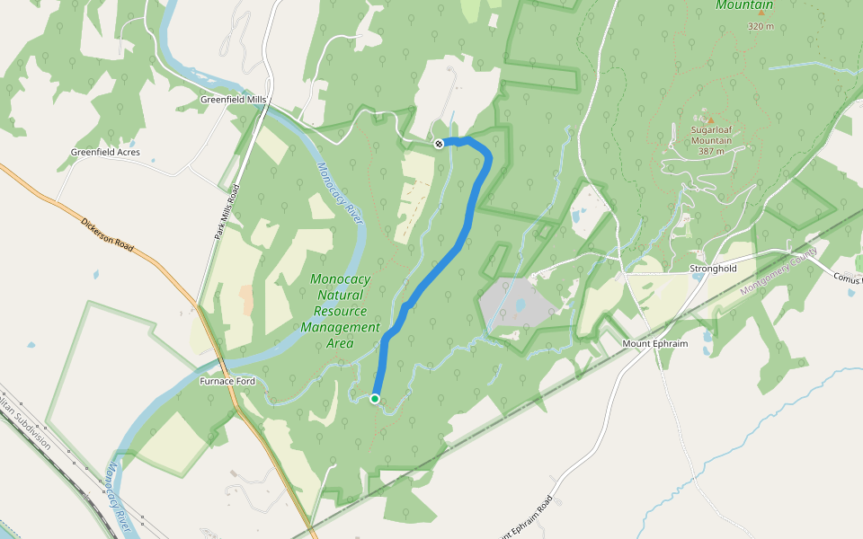 Dr. Belt Trail walking route map in Dickerson