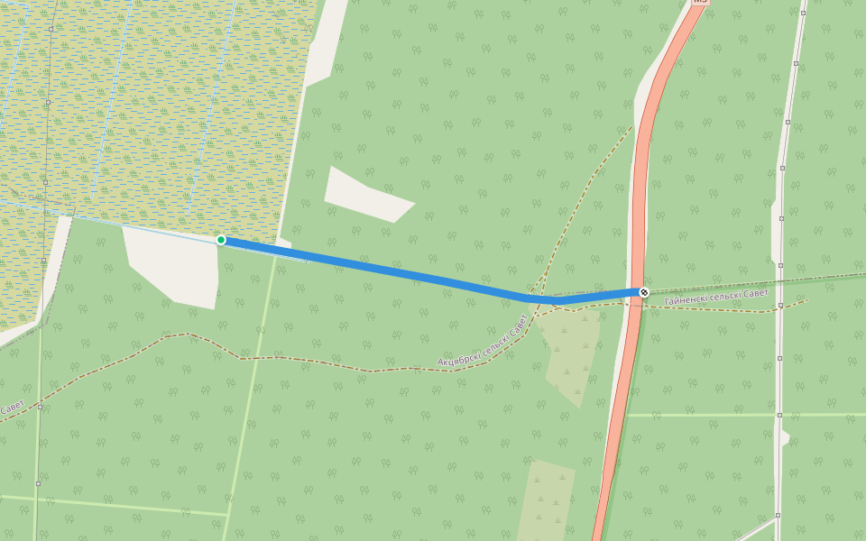 Былая вузкакалейка walking route map in Kozyri