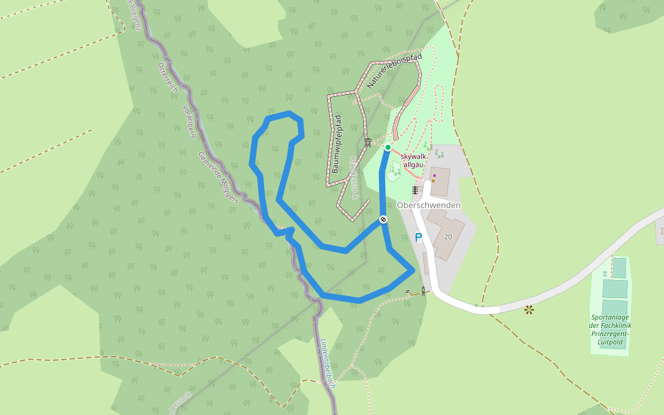 Naturerlebnispfad für Entdecker walking route map in Scheidegg