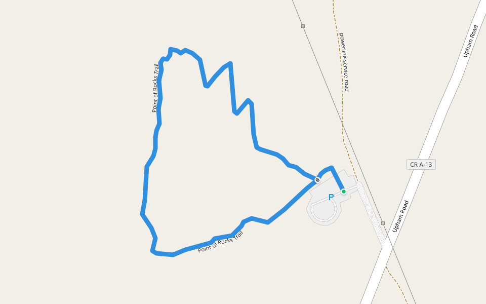 Point of Rocks Trail walking route map in Alivio