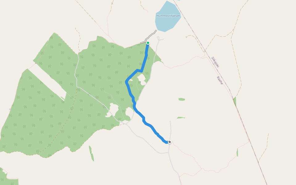 Talvireitti/MTB walking route map in Koskela