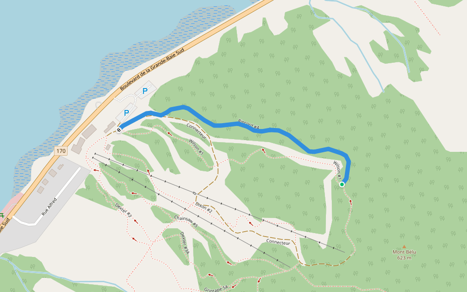 Ripcord #4 walking route map in Saguenay