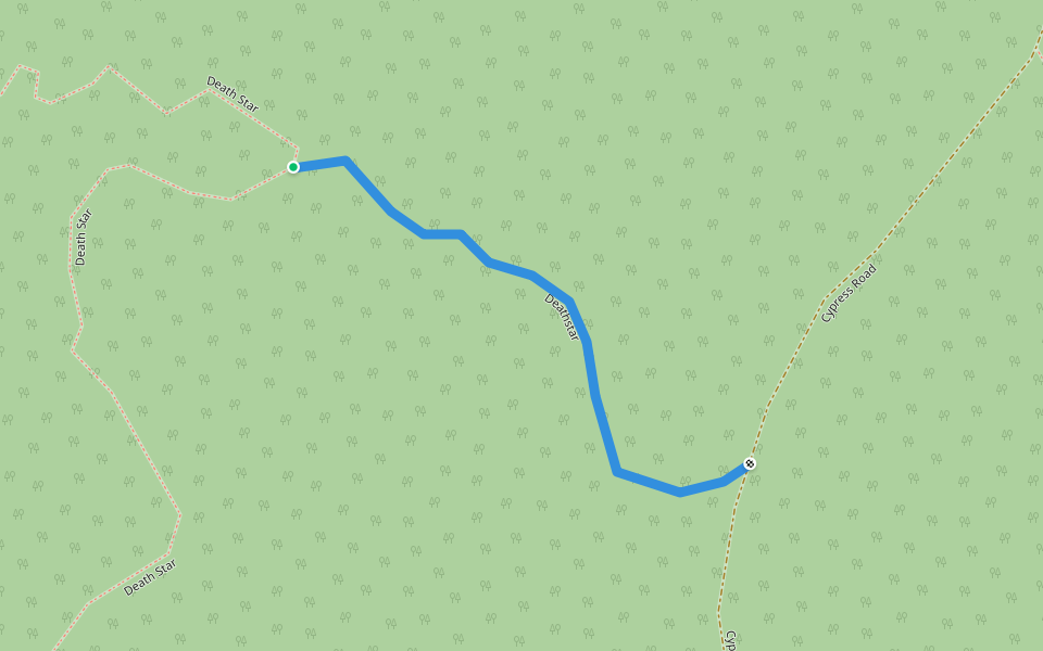 Deathstar walking route map in Tabbimoble