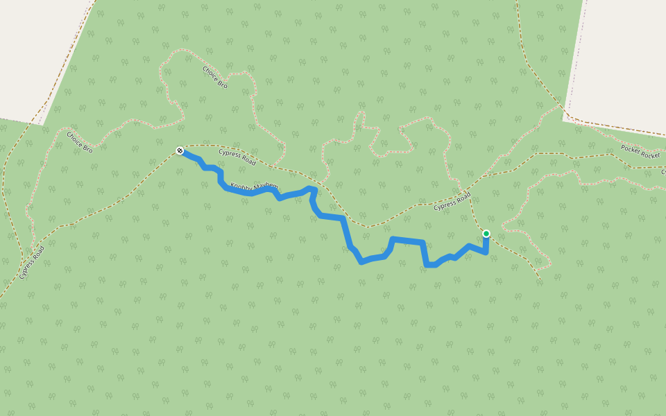 Knobby Mayhem walking route map in Tabbimoble