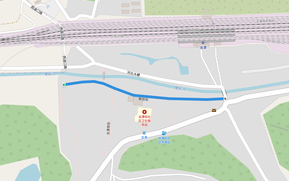 解放街 walking route map in Nanjing