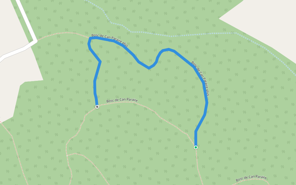 Bosc de Can Paraire plus walking route map in Bescanó