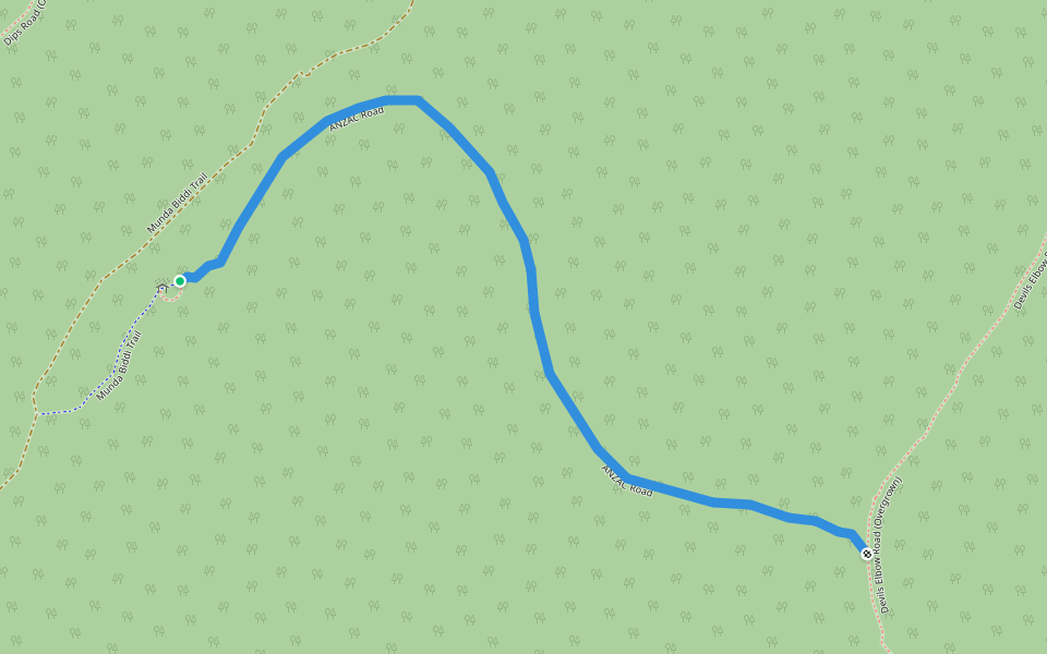 ANZAC Road walking route map in Wellington Forest